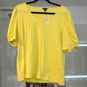 Talbots Bright Yellow Short Sleeve Top